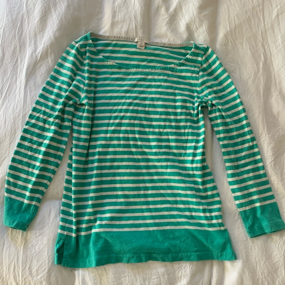 Jcrew 3/4 sleeve striped tee